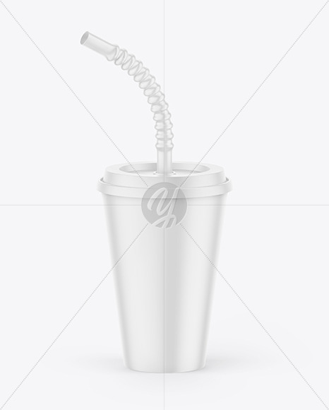 Matte Cup With Flex Straw Mockup