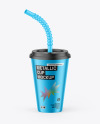 Metallized Cup With Flex Straw Mockup