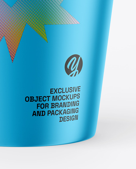 Metallized Cup With Flex Straw Mockup