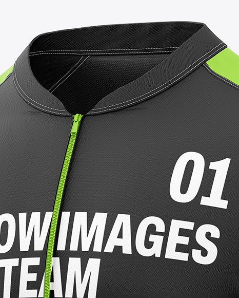 Men's Short Sleeve Cycling Jersey Mockup - Half Side View