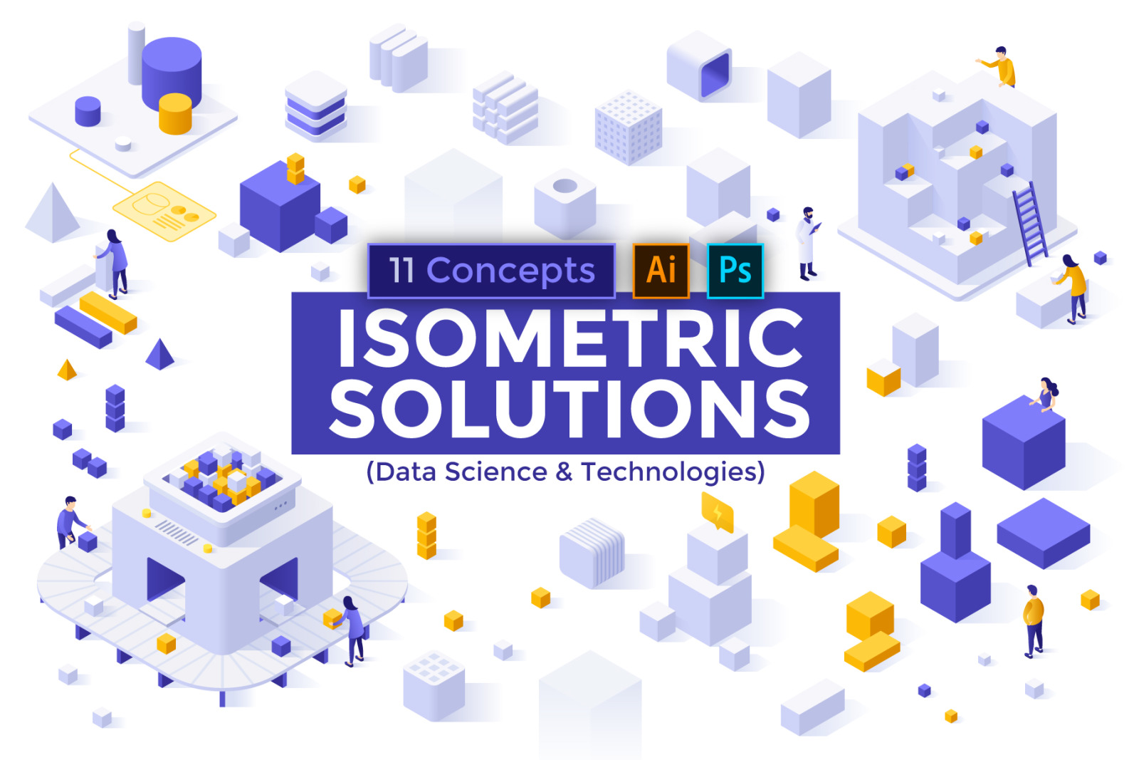 11 Isometric Templates. Money Transfer &amp; E-Payments. Data Science &amp; Technologies