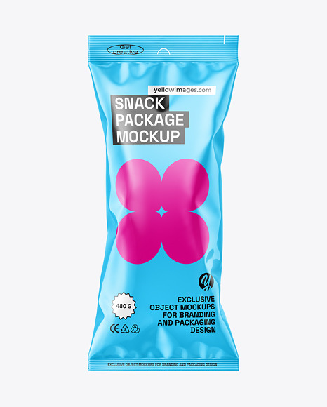 Glossy Snack Flow Pack Mockup