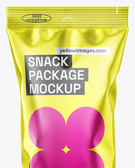 Metallic Snack Flow Pack Mockup