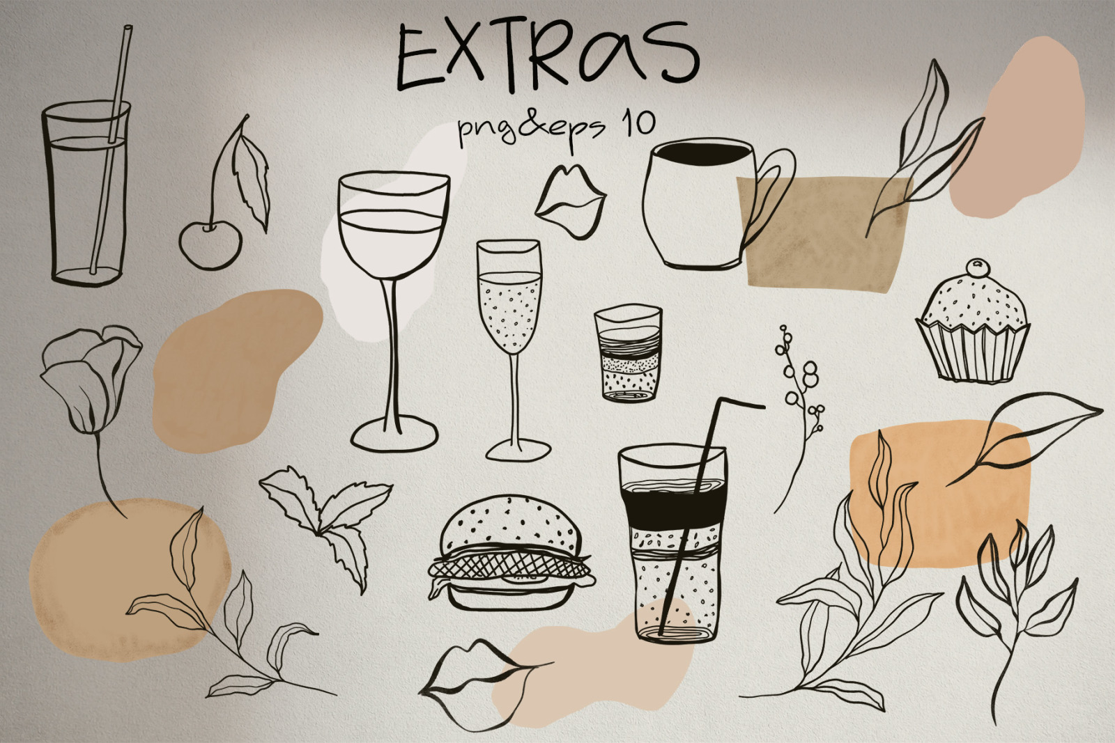 MARK IT handwritten marker typeface font + food doodle illustrations MARK IT handwritten marker typeface font + food doodle illustrations