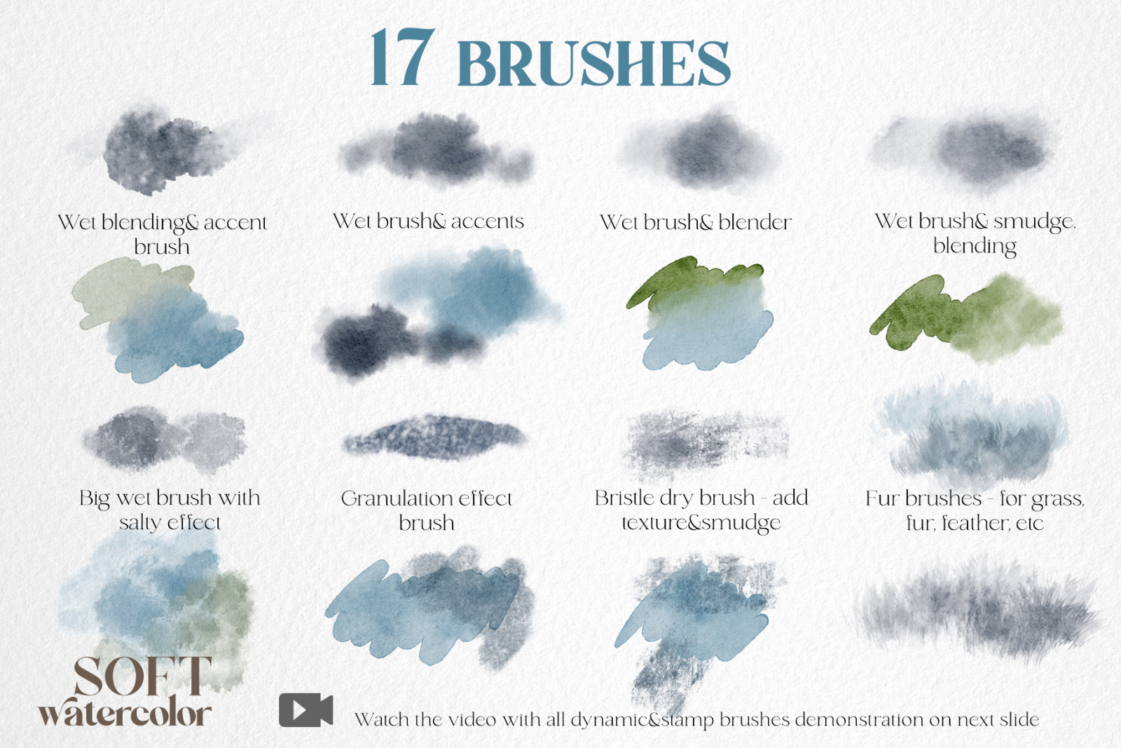 SOFT WATERCOLOR Procreate brushes