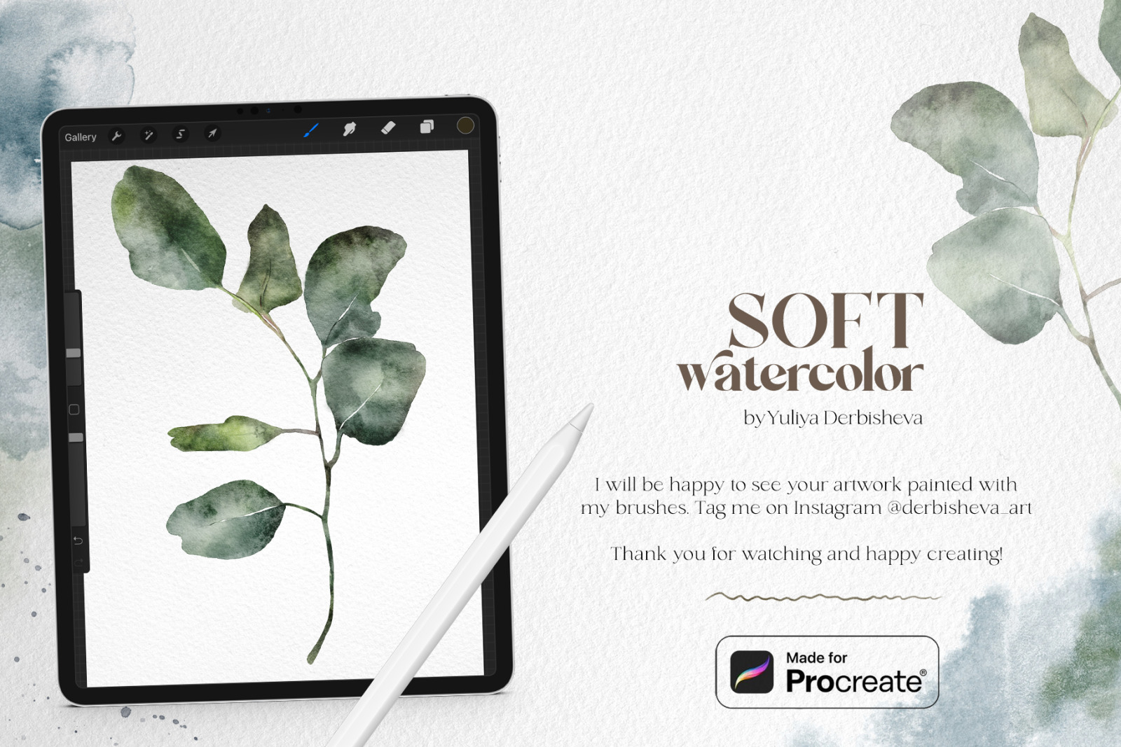 SOFT WATERCOLOR Procreate brushes