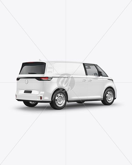 Electric Panel Van Mockup - Back Half Side View