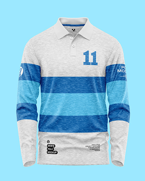 Men's Long Sleeve Polo Shirt Mockup