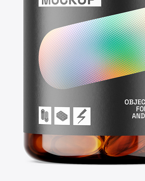 Amber Plastic Pills Jar Mockup