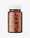 Amber Plastic Pills Jar Mockup