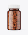 Amber Plastic Pills Jar Mockup