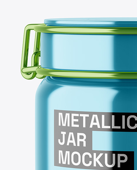 Metallic Jar w/ Clamp Lid Mockup