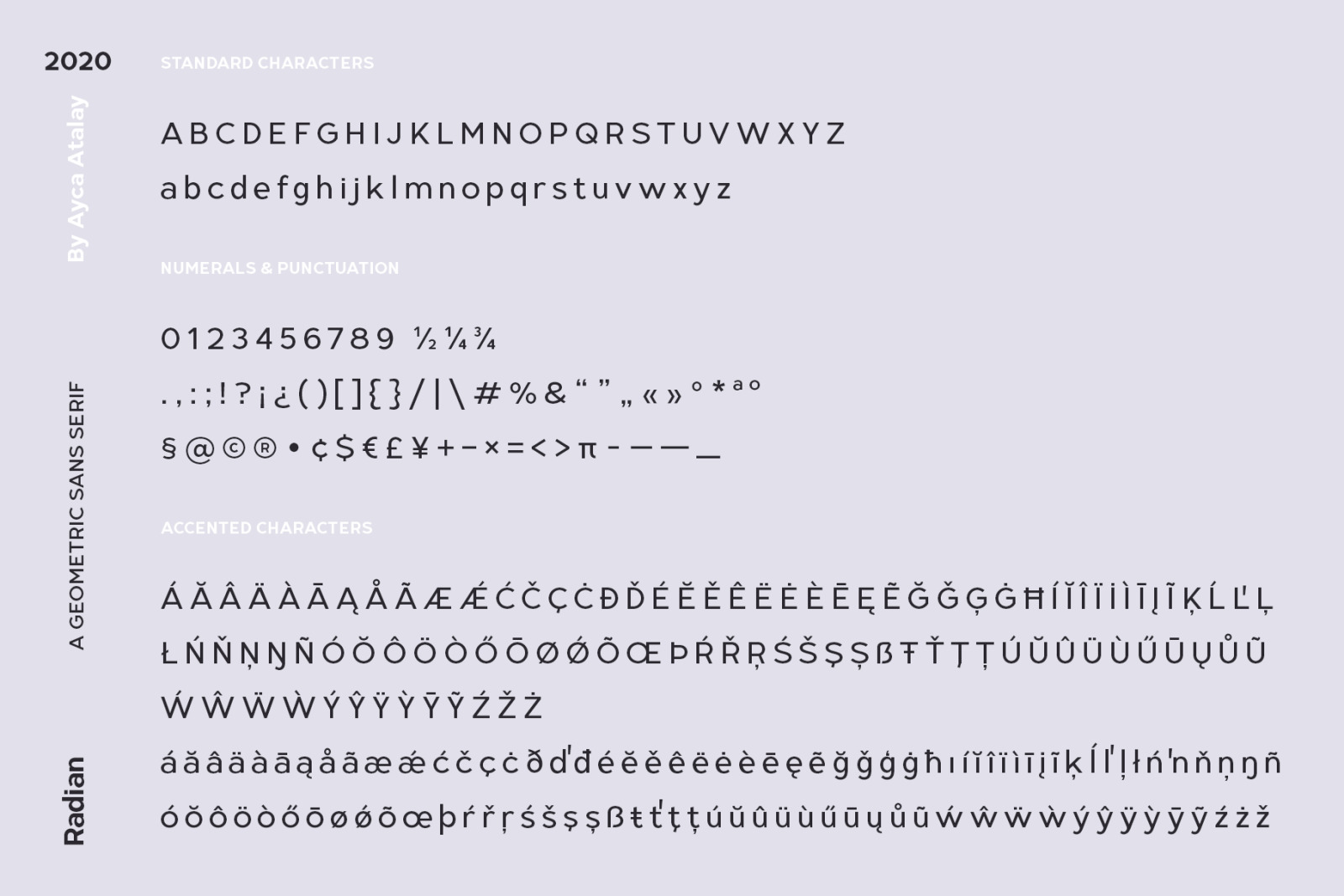 Radian | A Geometric Sans Serif Typeface Radian | A Geometric Sans Serif Typeface