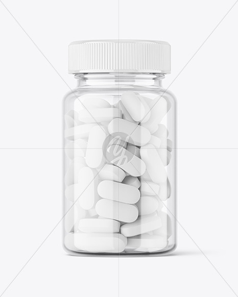 Clear Plastic Pills Jar Mockup