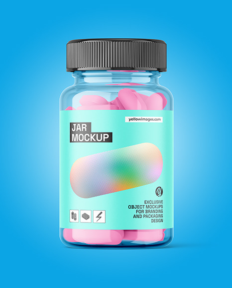 Clear Plastic Pills Jar Mockup