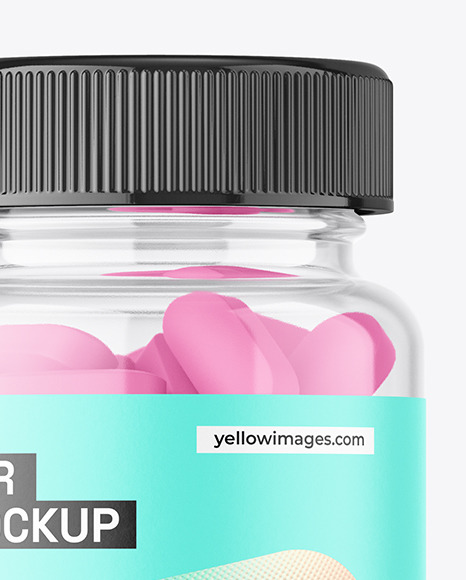 Clear Plastic Pills Jar Mockup