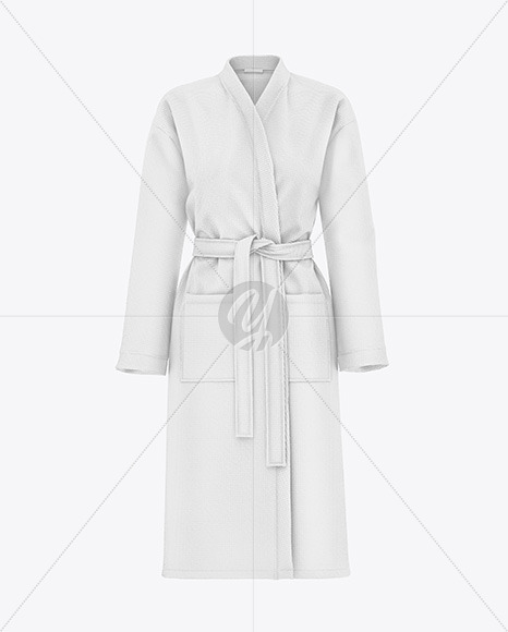 Women's Waffle Terry Bathrobe Mockup - Front View