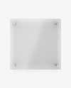 Square Frosted Glass Nameplate Mockup - Front View