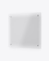 Square Frosted Glass Nameplate Mockup - Half Side View