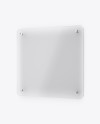 Square Frosted Glass Nameplate W/ Round Corners Mockup - Half Side View