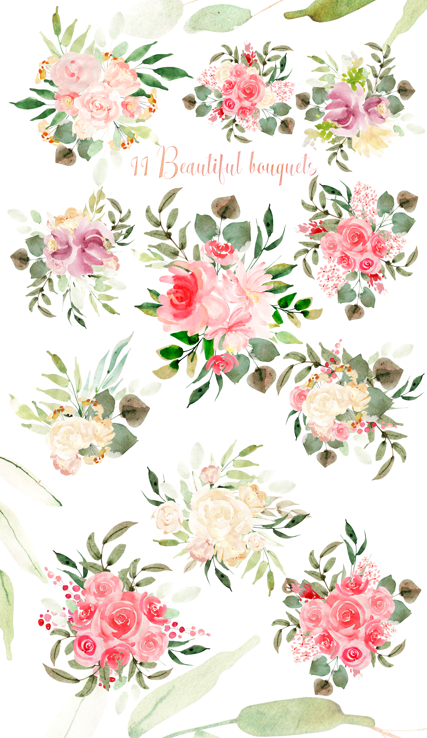 Hand Drawn Watercolor Flowers 86 PNG