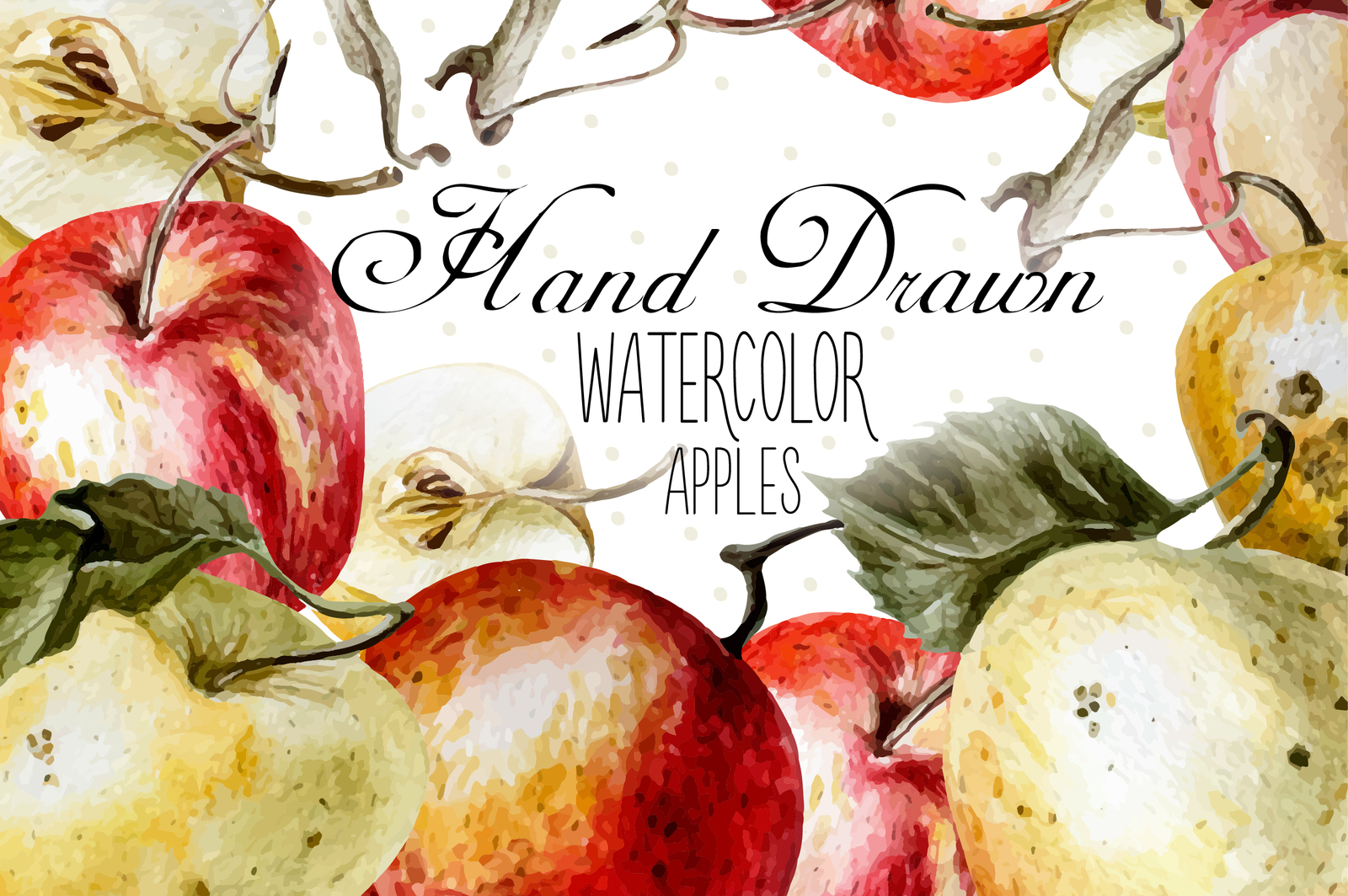 Beautiful watercolor apples Beautiful watercolor apples