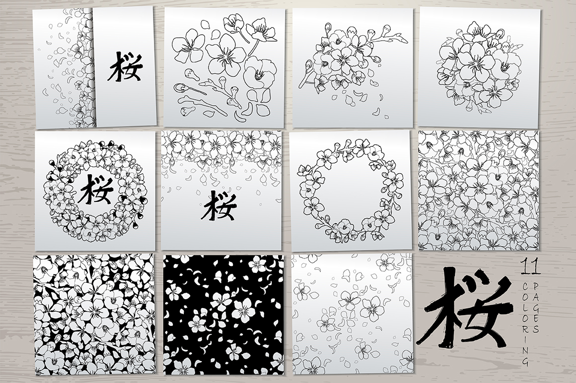 Vector cherry blossom collection