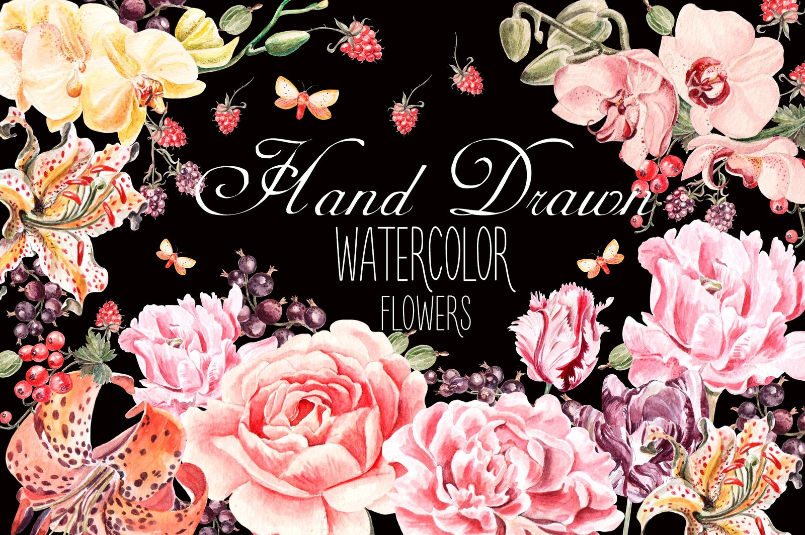 Beautiful watercolor flowers Beautiful watercolor flowers