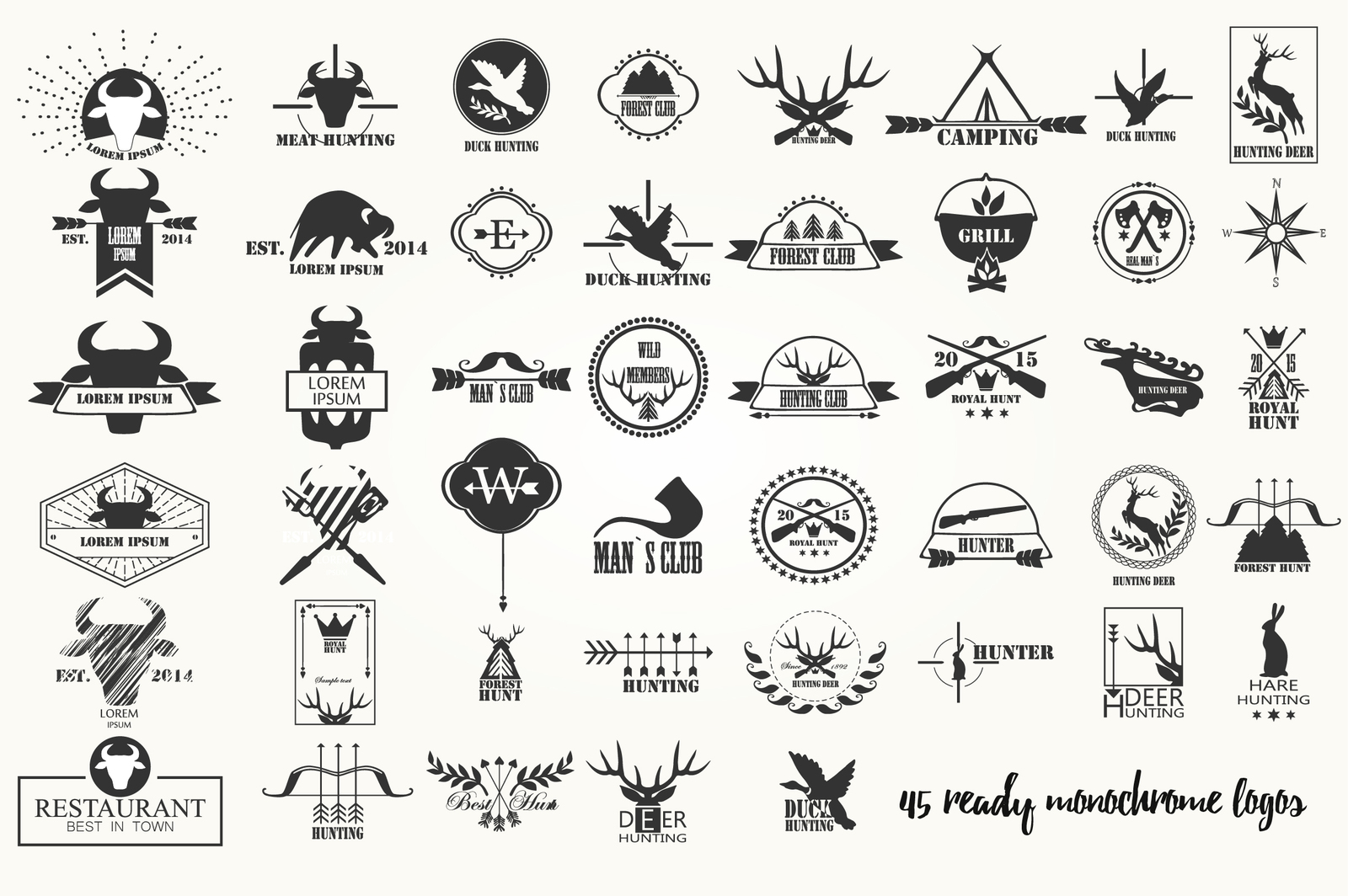 Hunting Badges Labels Logo