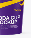 Glossy Soda Cup With Straw Mockup