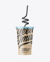 Paper Soda Cup With Straw Mockup