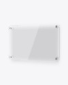 Horizontal Glass Nameplate W/ Round Corners Mockup - Halfside View