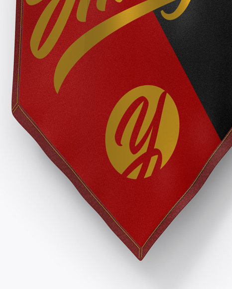 Vertical Flag Mockup - Half Side View