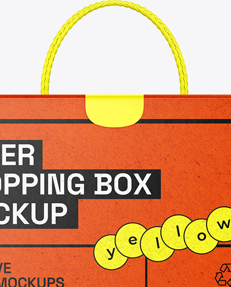 Kraft Shopping Box Mockup