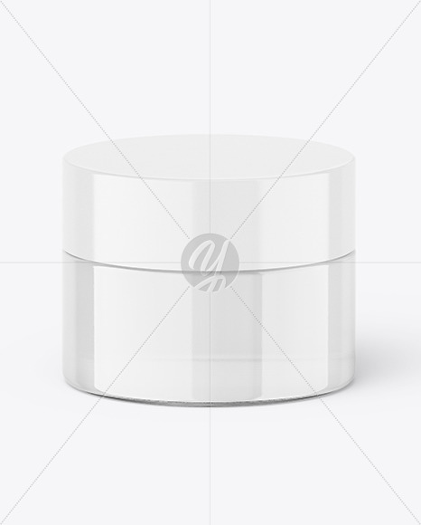 Clear Glass Cosmetic Jar Mockup