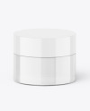 Clear Glass Cosmetic Jar Mockup