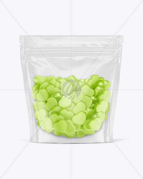 Stand-up Pouch with Gummies Mockup