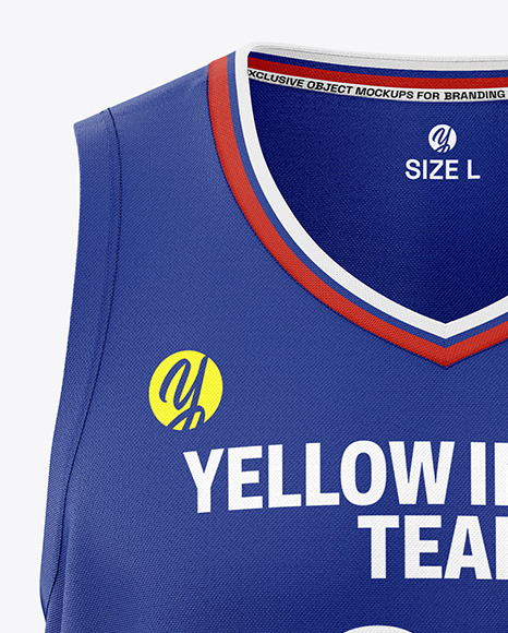 V-Neck Basketball Jersey Mockup - Front View
