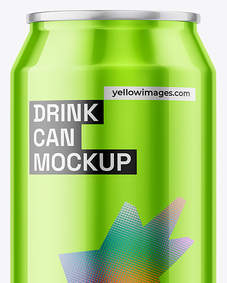 Glossy Metallic Aluminium Can Mockup