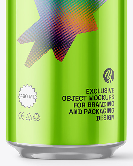 Glossy Metallic Aluminium Can Mockup