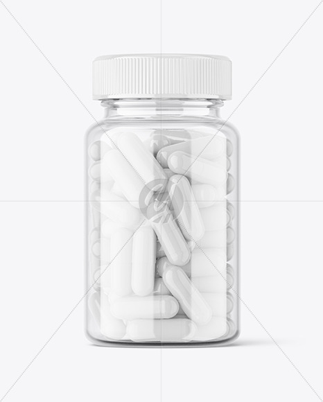 Clear Plastic Pills Jar Mockup