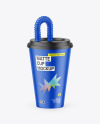 Matte Cup with Flex Straw Mockup