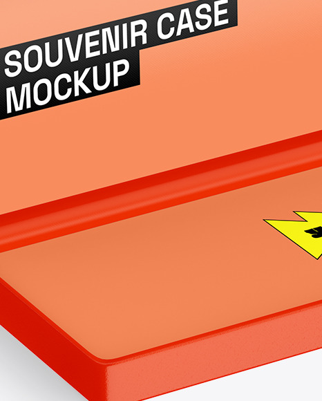 Opened Empty Souvenir Case Mockup