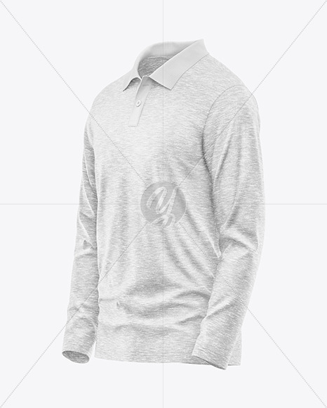 Men&#039;s Long Sleeve Polo Shirt Mockup