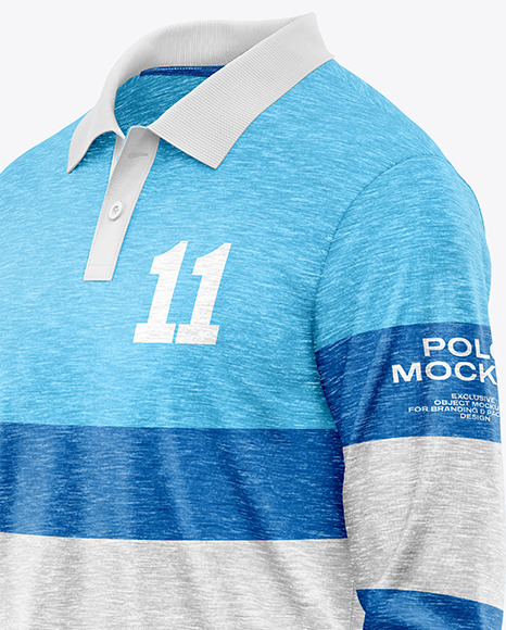 Men&#039;s Long Sleeve Polo Shirt Mockup