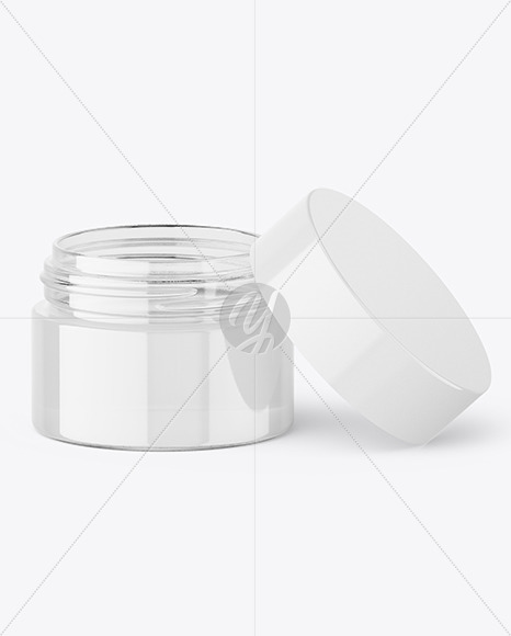 Clear Glass Cosmetic Jar Mockup