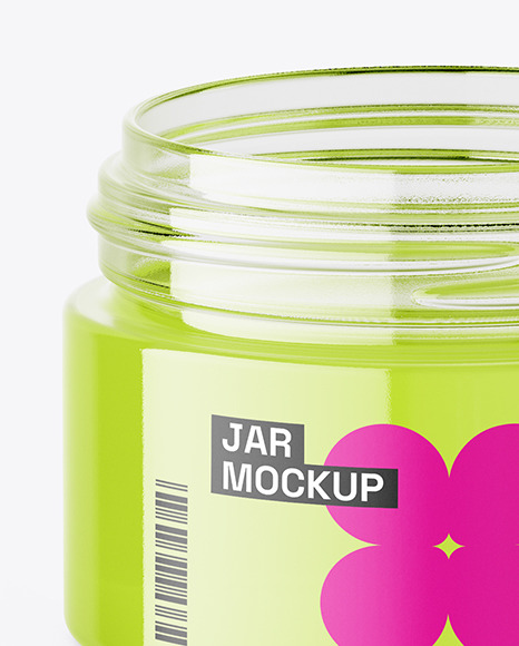 Clear Glass Cosmetic Jar Mockup