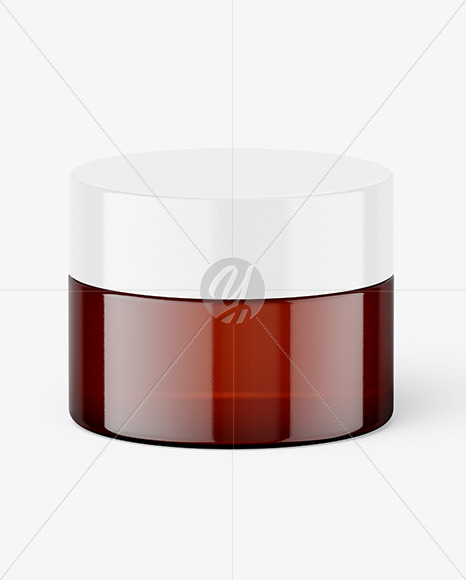 Amber Glass Cosmetic Jar Mockup