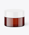 Amber Glass Cosmetic Jar Mockup