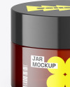 Amber Glass Cosmetic Jar Mockup